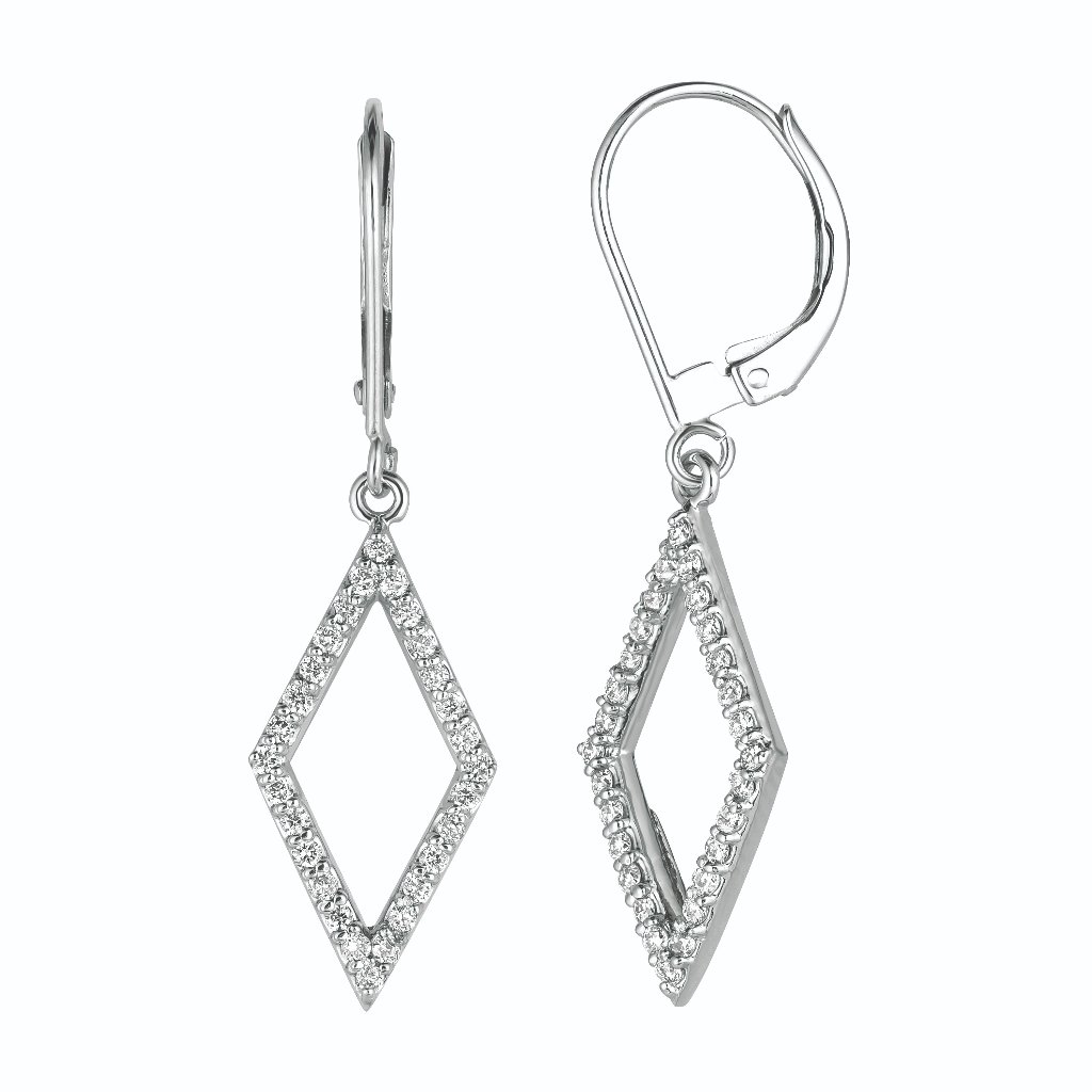 05 Ct DiamondShape Diamond Earrings 14k White